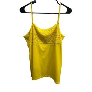 Boutique Essentials Yellow LaceTrimmed Cami Top Sz XL